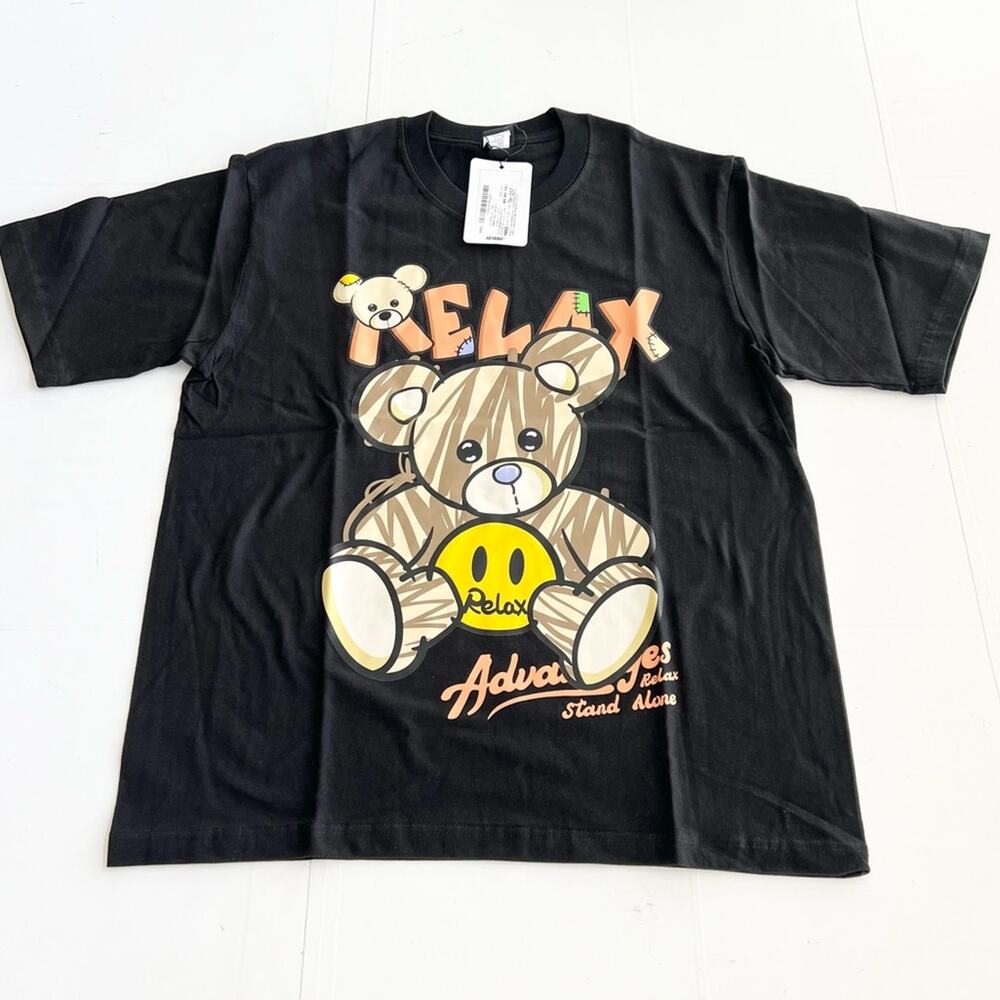 New HEYBIG Graphic Short Sleeve Tee Shirt TH-257 UNISEX SIZE L Relax Teddy Bear